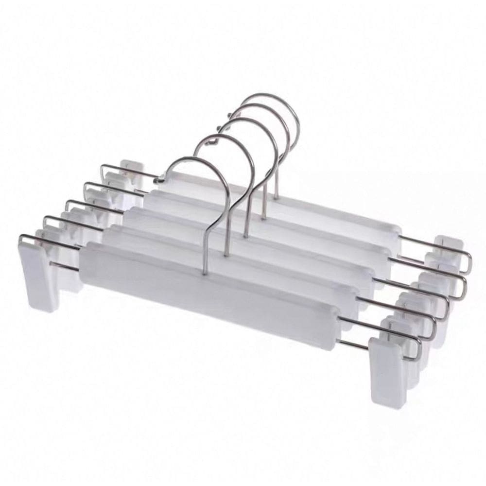 Conjunto de Cabides de Plástico com Presilhas 50 Peças Branco