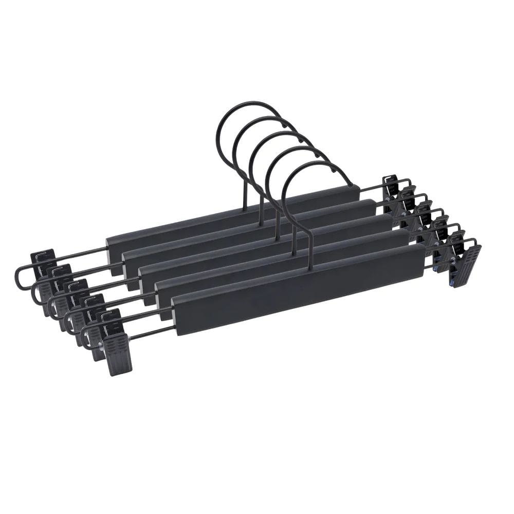 Conjunto de Cabides de Plástico com Presilhas 50 Peças Preto