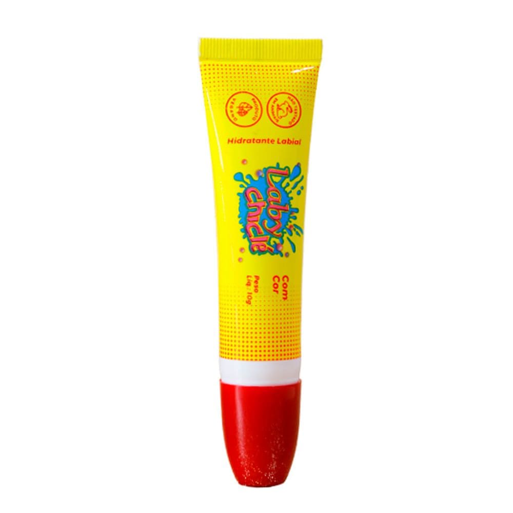 Hidratante Labial Laby Chiclé com Cor Sabor Morango 10g