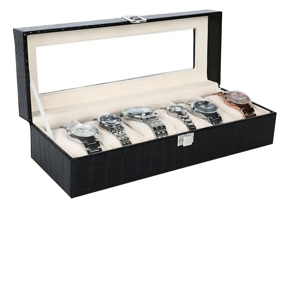 Porta Relógio De 6 Lugares Caixa Estilizada Organizadora