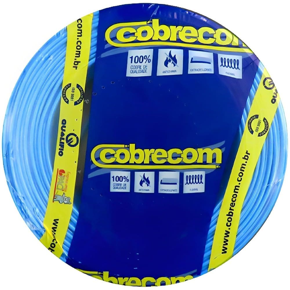 Cabo Flexicom de Cobre 2,5mm 750 Volts Azul com 100 Metros - 382370 - COBRECOM
