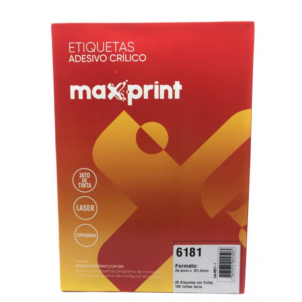 Etiqueta 6181 Ink/Las 25,4X101,6Mm 100Fls Maxprint