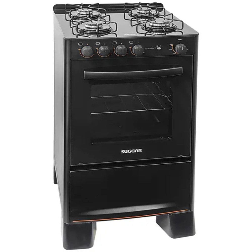 Fogão Suggar Cook Glass 4 Bocas Automático Mesa de Vidro