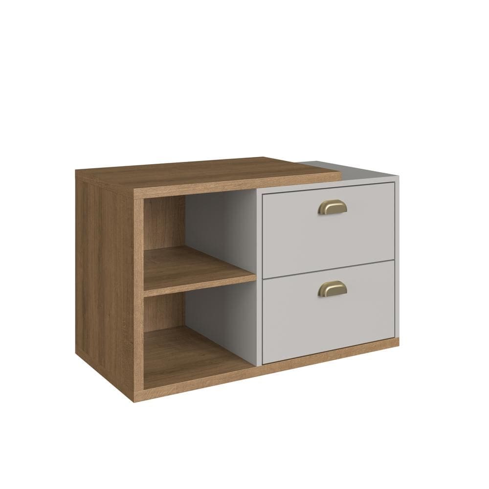 Gabinete de Banheiro Suspenso 80cm 2 Gavetas Marrom/Arenas Helena BL8240 - Faema Móveis