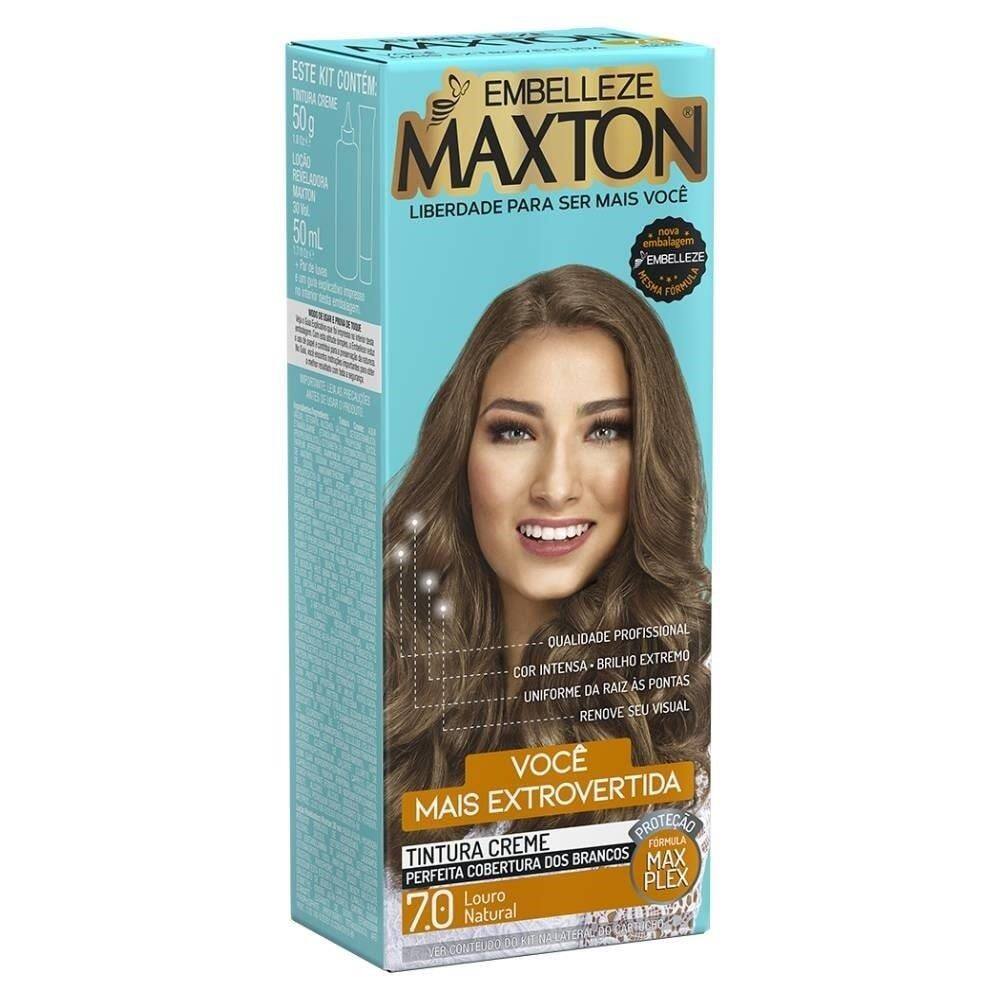 Tinta de Cabelo Maxton 7.0 Louro Natural