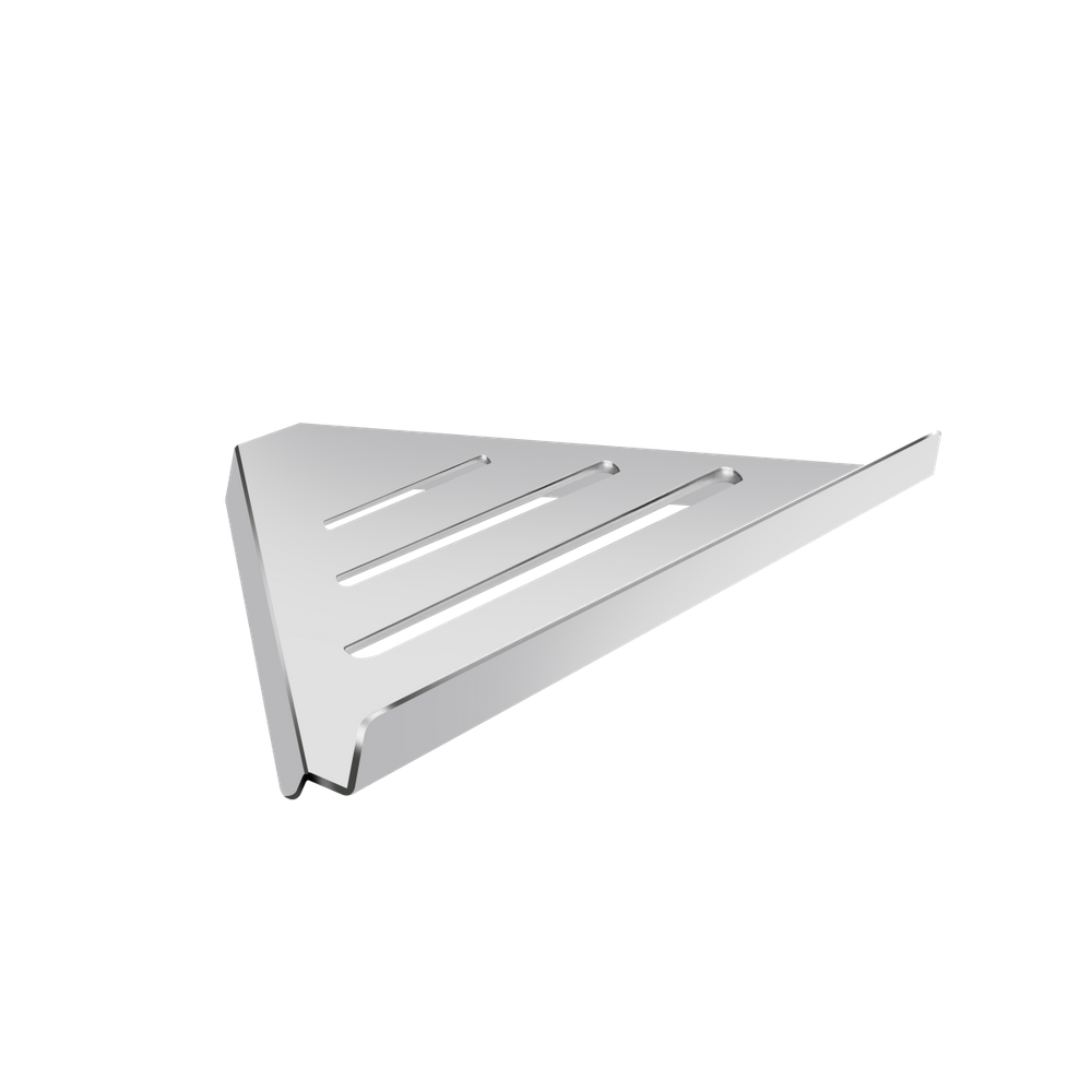 Prateleira Suporte Canto Para Banheiro Alto Brilho Grega Aço Inox 30cm