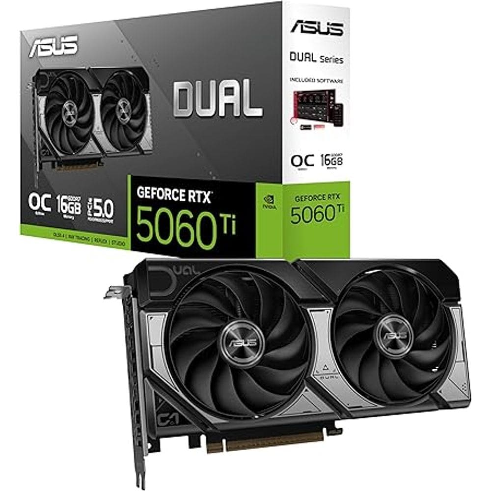 Placa de Vídeo ASUS DUAL RTX 5060 TI O16G NVIDIA GeForce, 16GB GDDR7