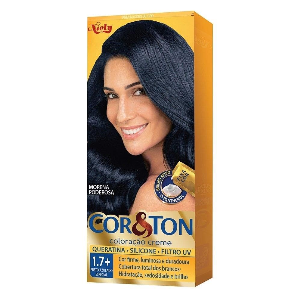 Tintura Cor&Ton Profissional 1.7 + Preto Azulado Especial 50g