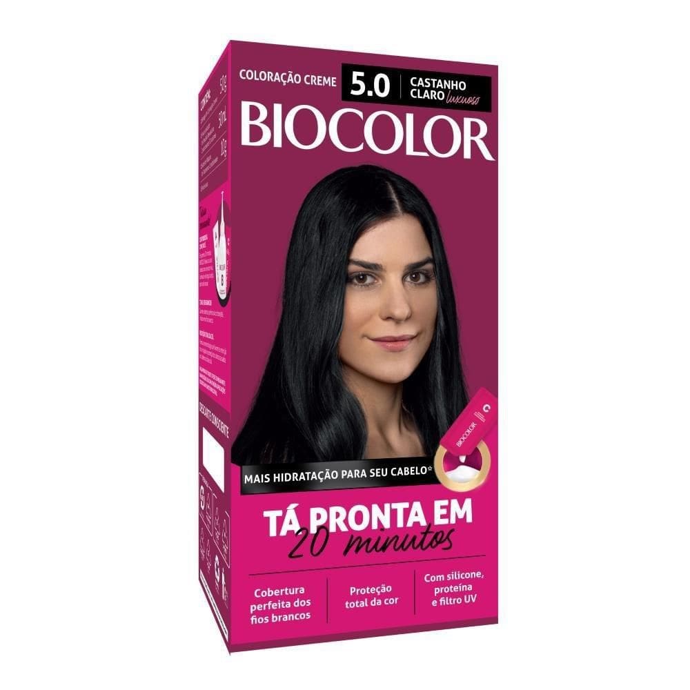 Tinta de Cabelo Biocolor Creme Mini Kit 5.0  Castanho Claro Luxuoso