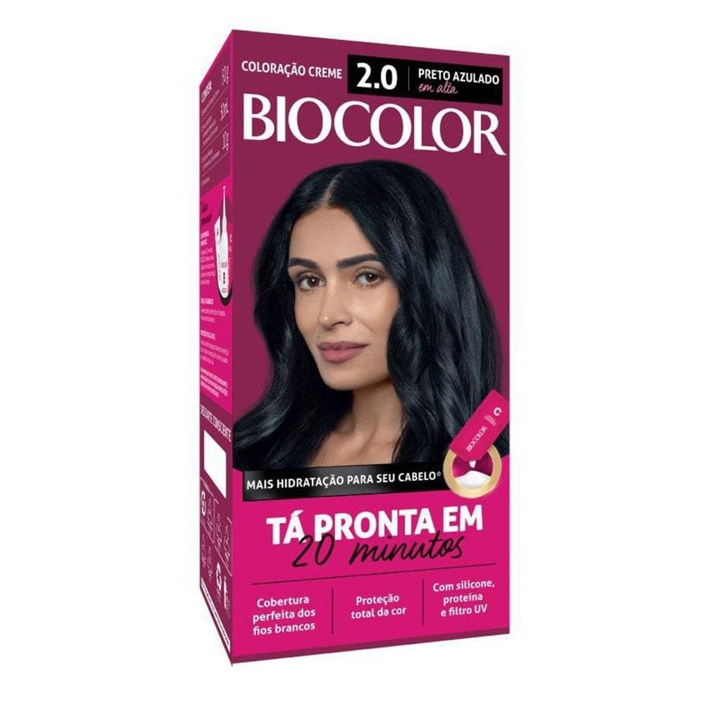 Tinta de Cabelo Biocolor Creme Mini Kit 2.0 Preto Azulado Incrível