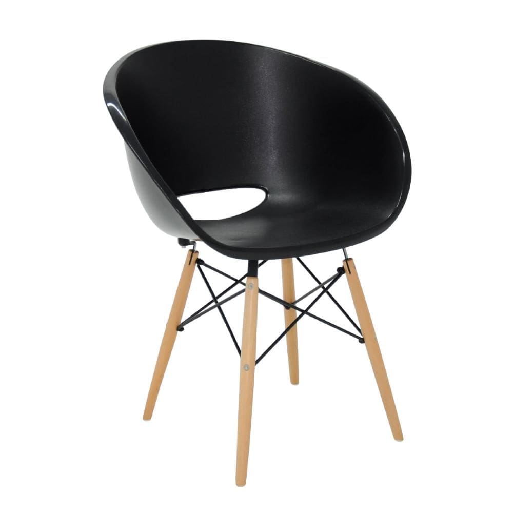 Cadeira Tramontina Elena em Polipropileno Preto com Base 3D