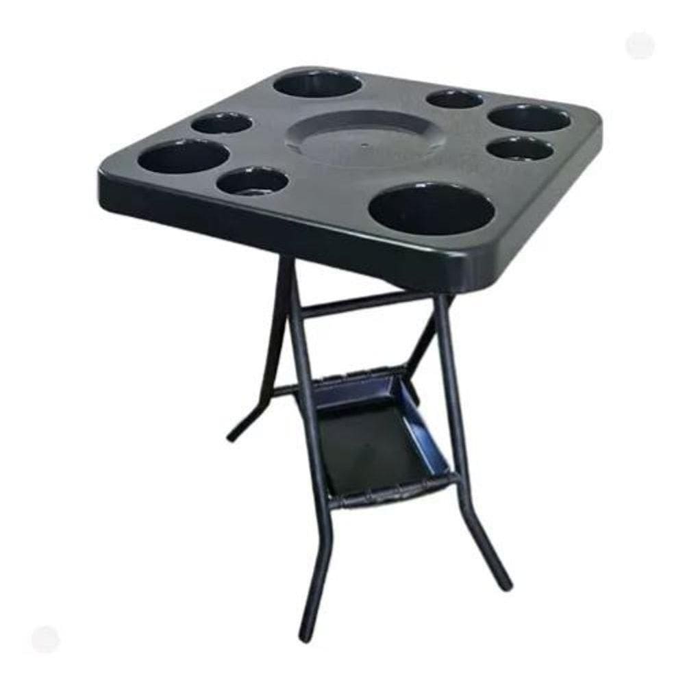 Mesa Mesinha Petisqueira Dobrável Portátil Cerveja Churrasco Preta