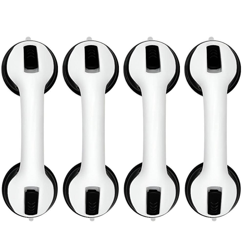 Kit 4 Barra De Apoio Com Ventosa Suporte Sanitário Portátil Idosos Deficientes 29x10cm Banheiro Preto