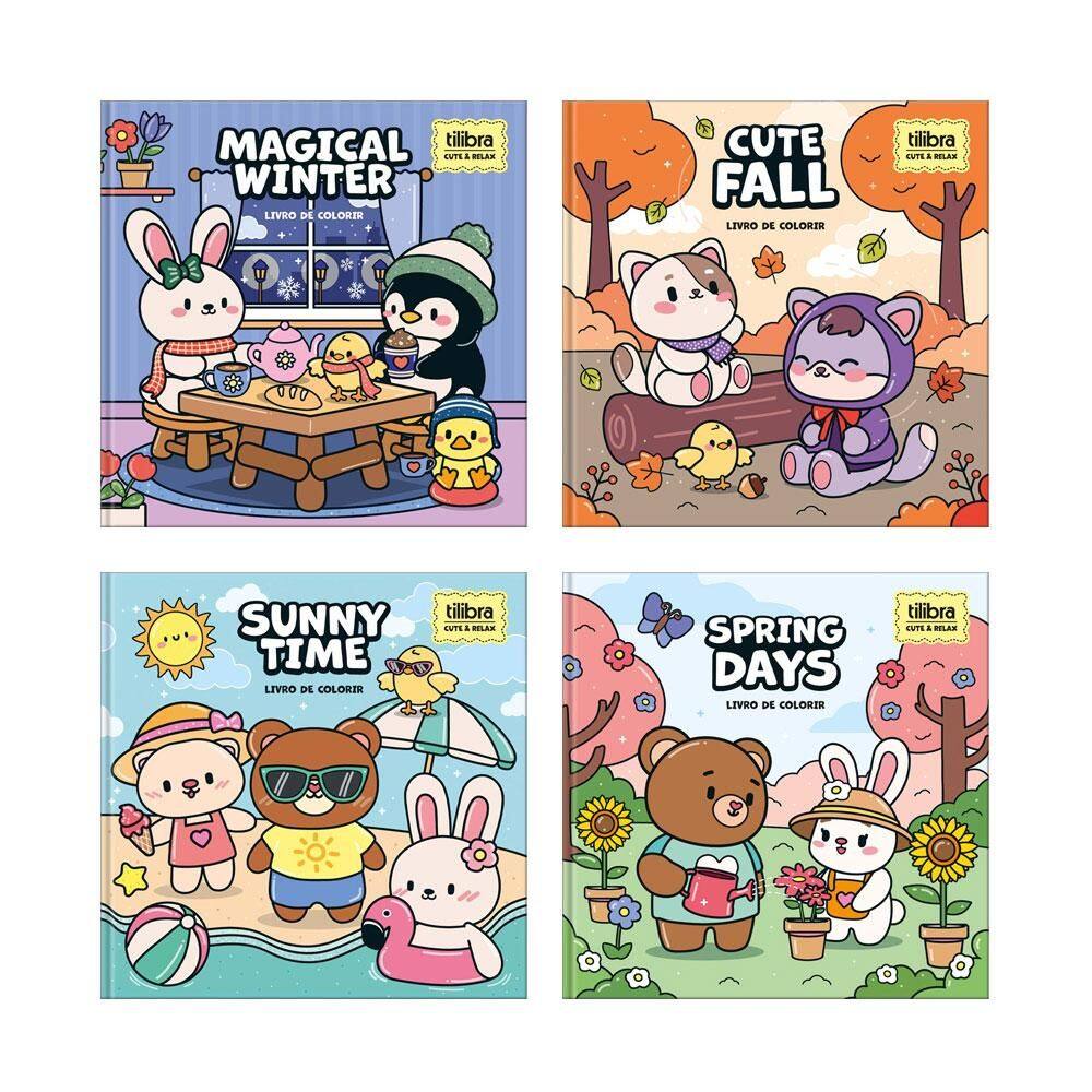 Livro de colorir Relax Seasons com 46 folhas 396796 Tilibra