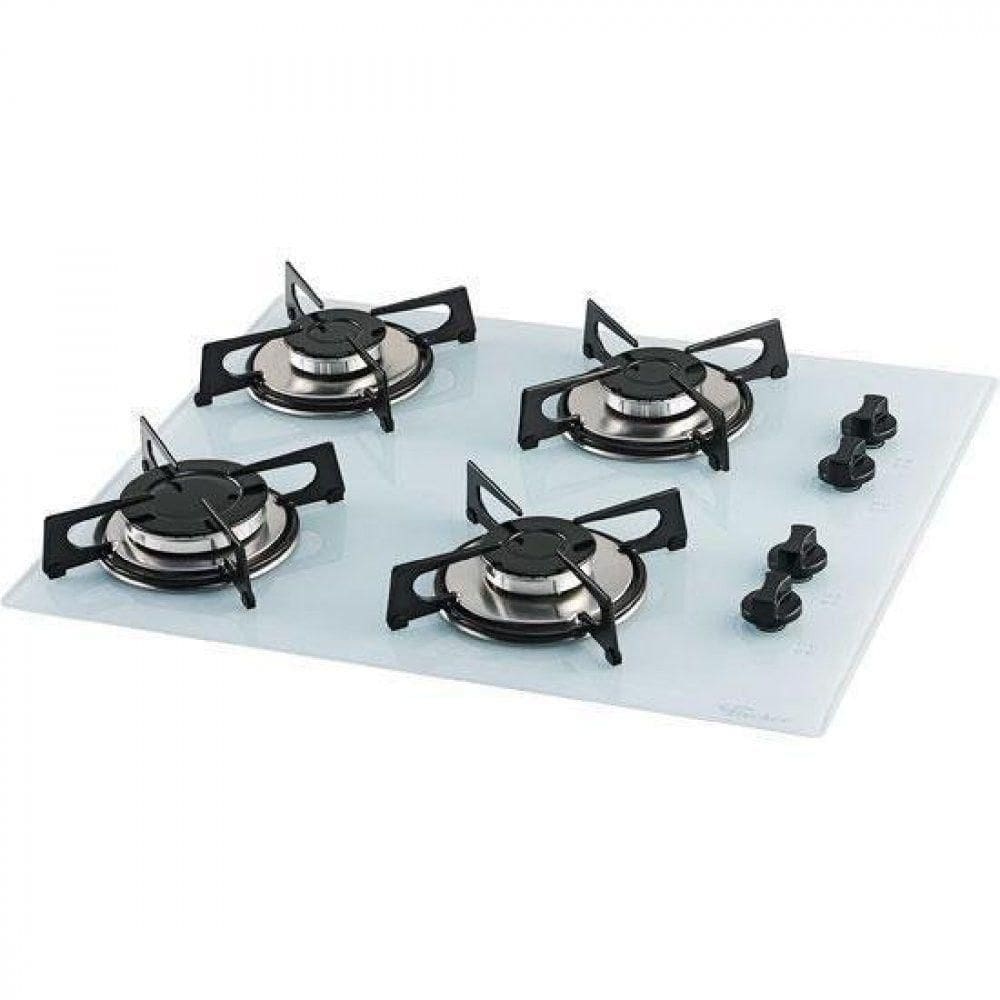 Cooktop Gás 4 Bocas Mesa Vidro Fischer Branco Bivolt