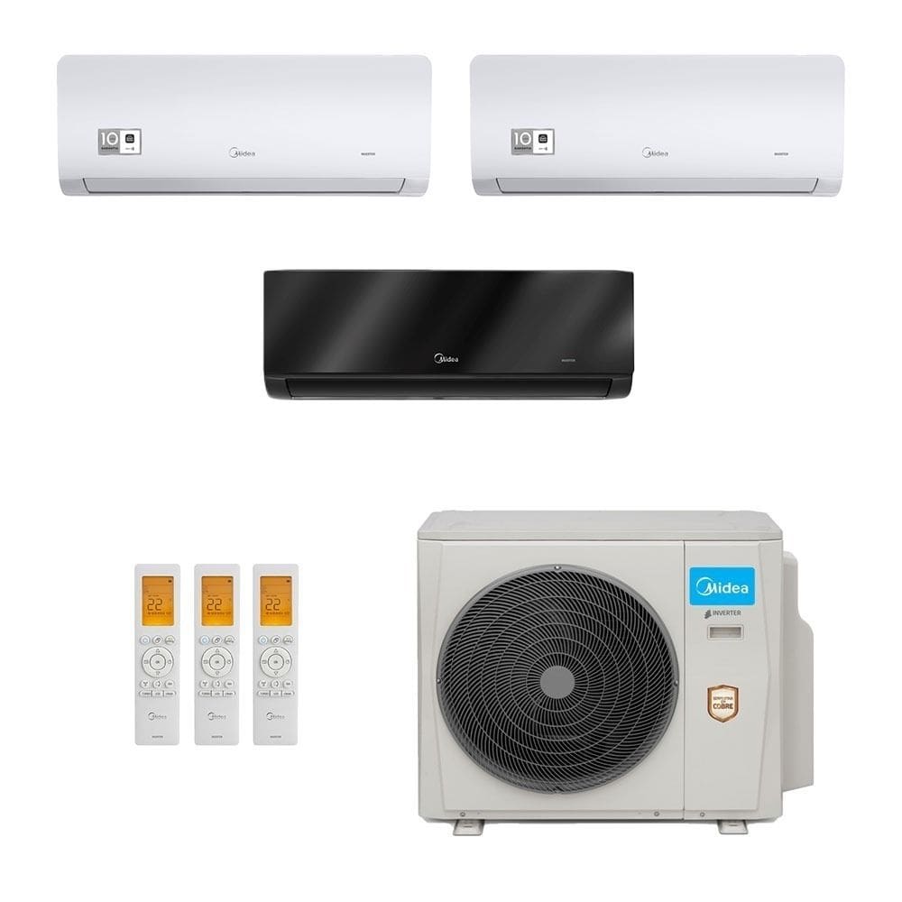 Ar-Condicionado Multi Split Inverter Midea 36.000 (2x Evap HW 9.000 + 1x Evap HW 24.000) Quente/Frio 220V