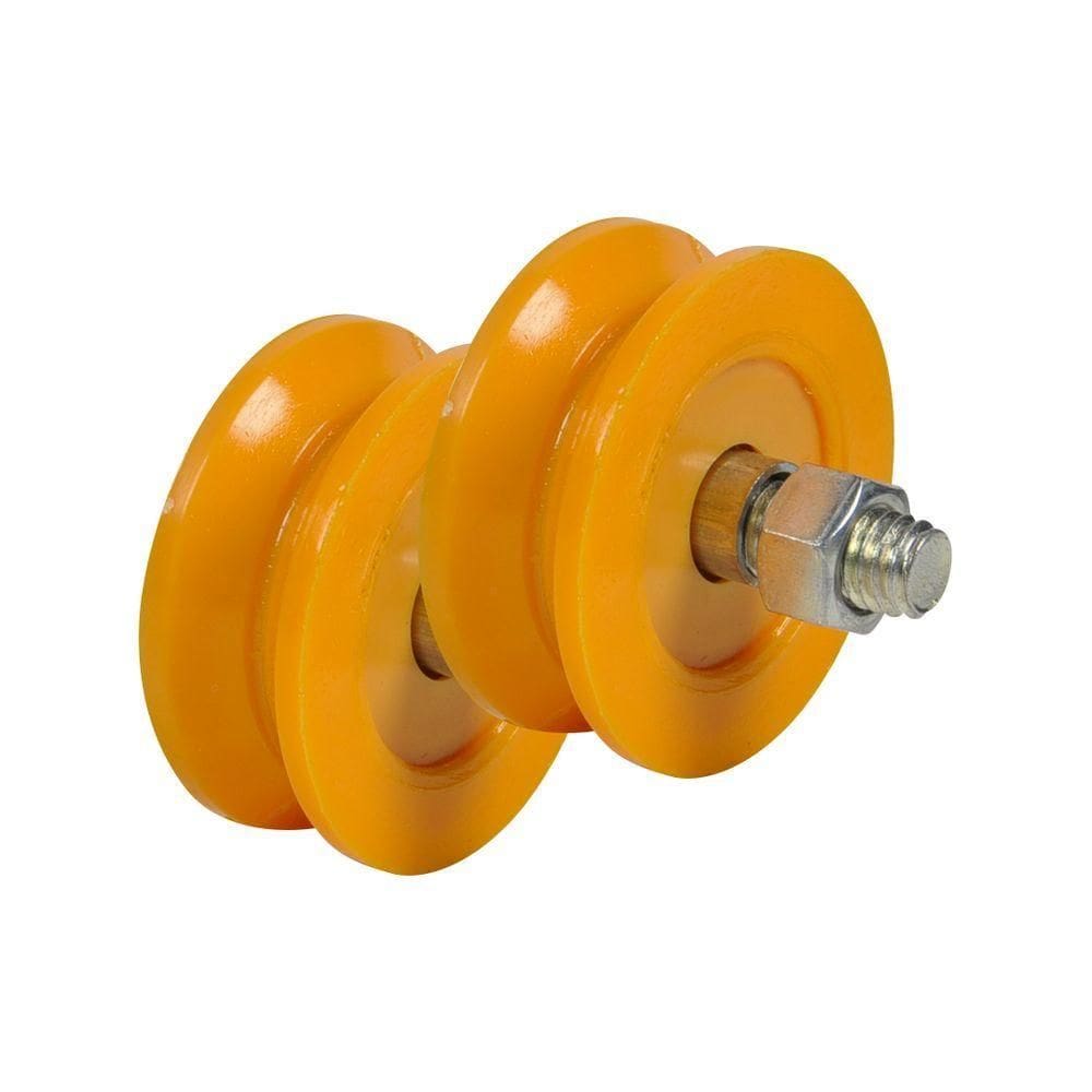 Kit 2 Roldana Portão Nylon Laranja 2.1/2 Cantoneira Com Parafuso - Fp