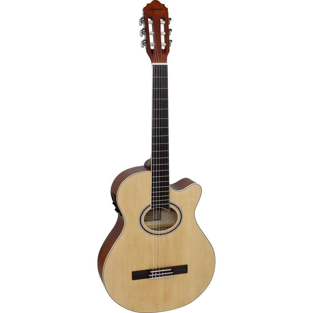 Violao Mini-jumbo Cutaway Nylon Gnf-1d Natural Giannini