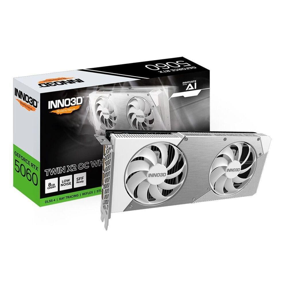 Gpu Inno3d Geforce Rtx 5060 Twin X2 Oc White 8gb 128bits Gddr7 N50602-08d7x-195070w