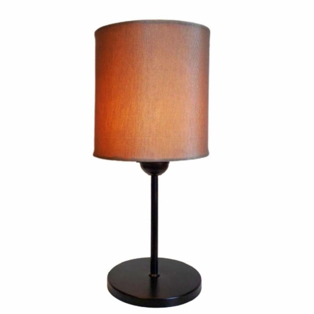 Abajur De Cabeceira Md-2010pr Cúpula Em Tecido Palha