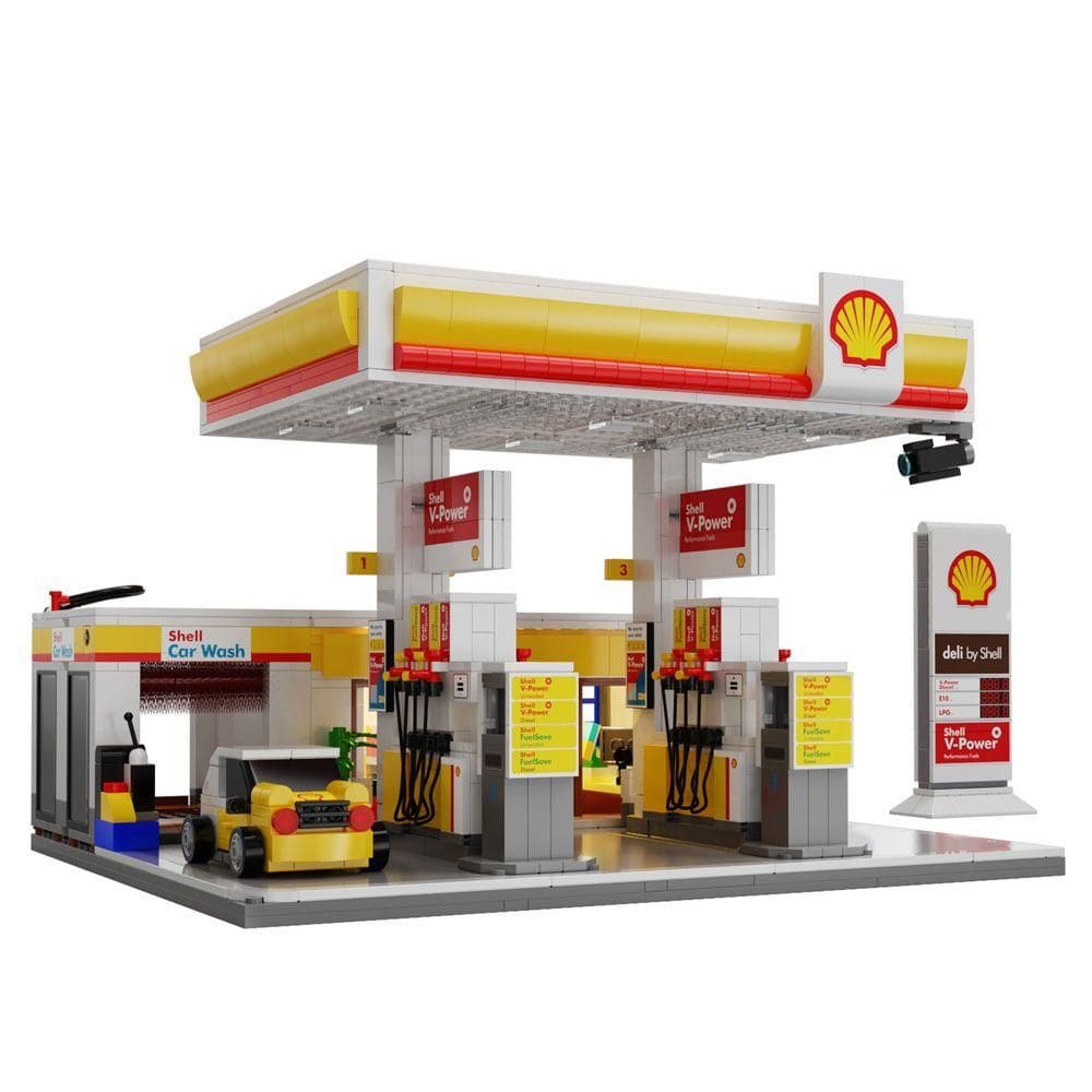 CaDA Blocos de Montar Posto de Gasolina Shell - Fun Divirta-se