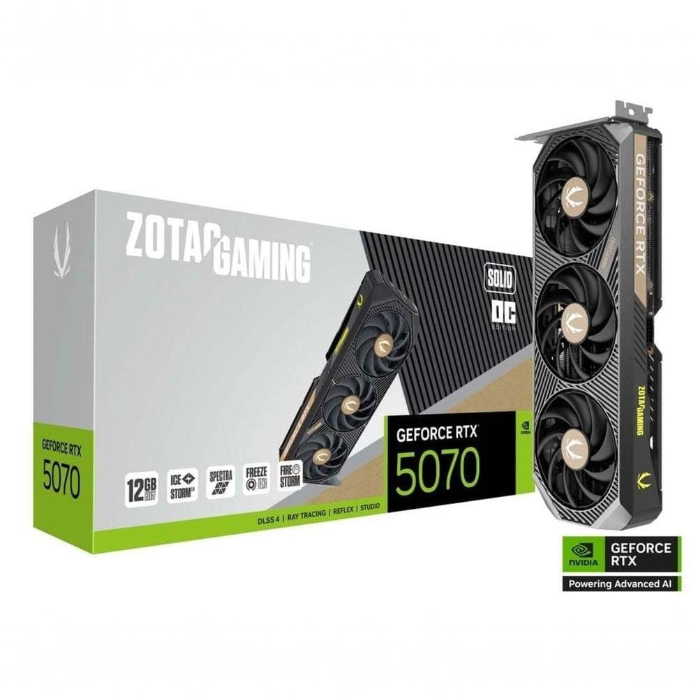 Gpu Zotac Gaming Geforce 5070 Solid Oc 12gb 192bits Gddr7 - Zt-b50700j-10p