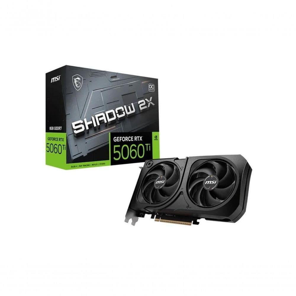 Placa De Video Msi Geforce Rtx 5060 Ti 8g Shadow 2x Oc Plus 8gb Gddr7 128 Bits - 912-v536-023