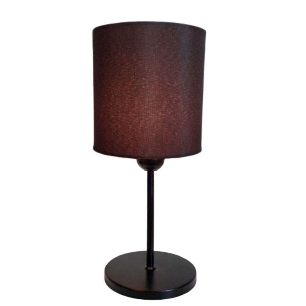 Abajur De Cabeceira Md-2010pr Cúpula Em Tecido Café