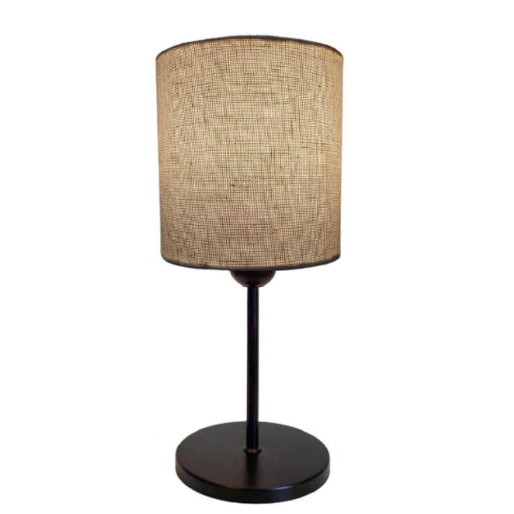 Abajur De Cabeceira Md-2010pr Cúpula Em Tecido Rústico Bege