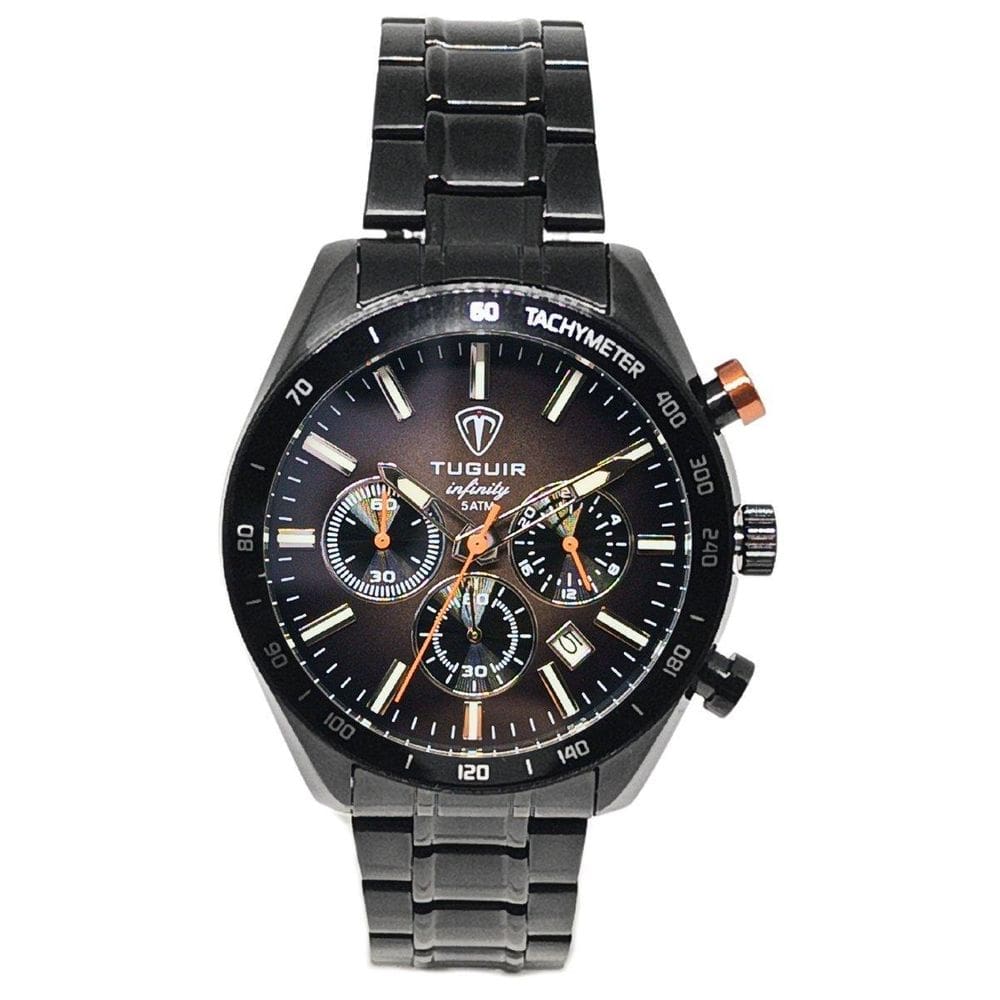Relógio Cronógrafo Masculino Aço Tuguir Analógico 23-2231