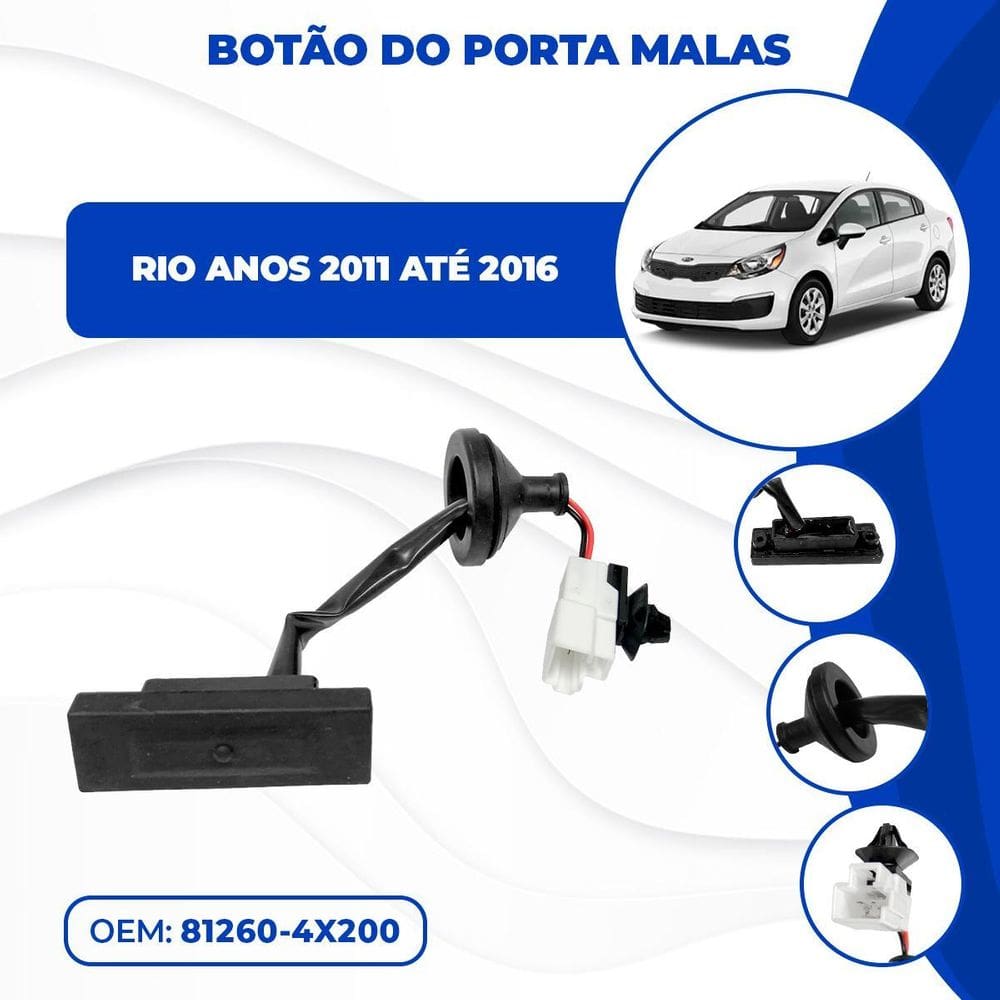 Botão Maçaneta Elétrica Abertura Porta Malas Rio 2011 À 2016