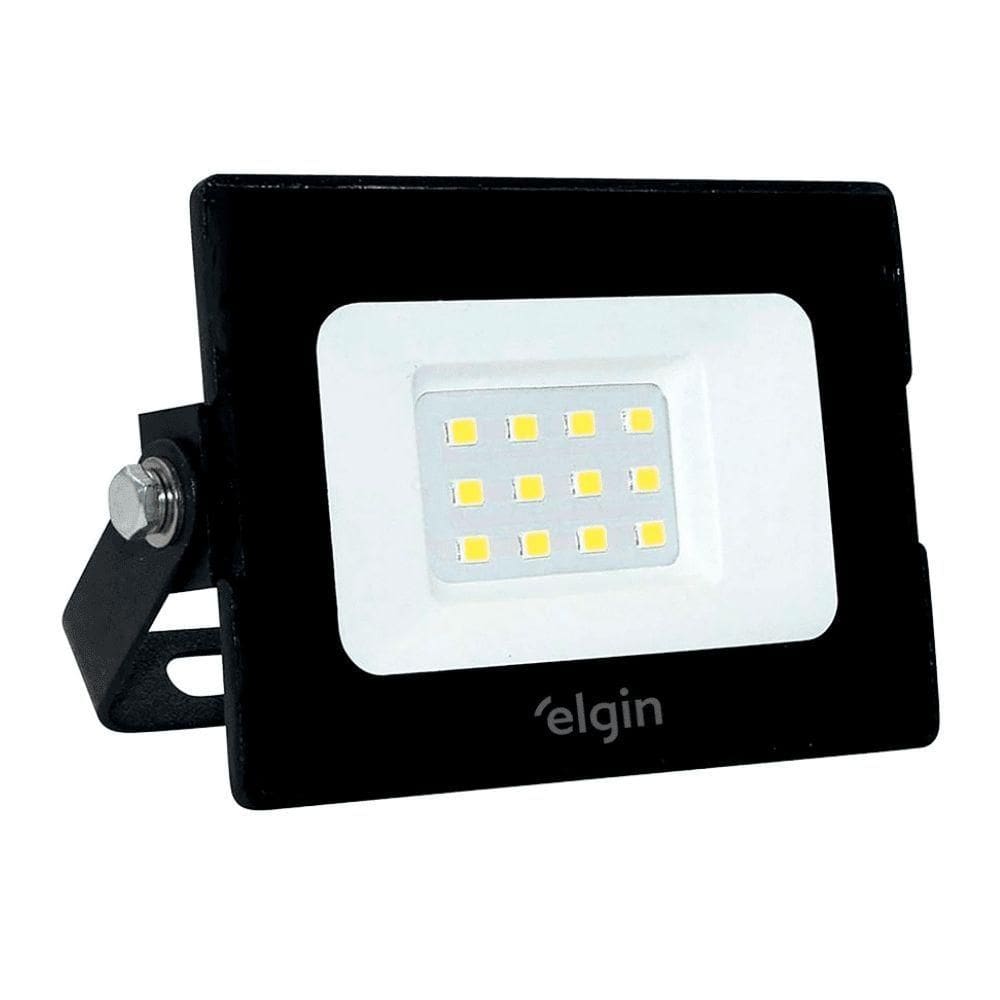 Refletor Led Elgin 10w 6500k Preto