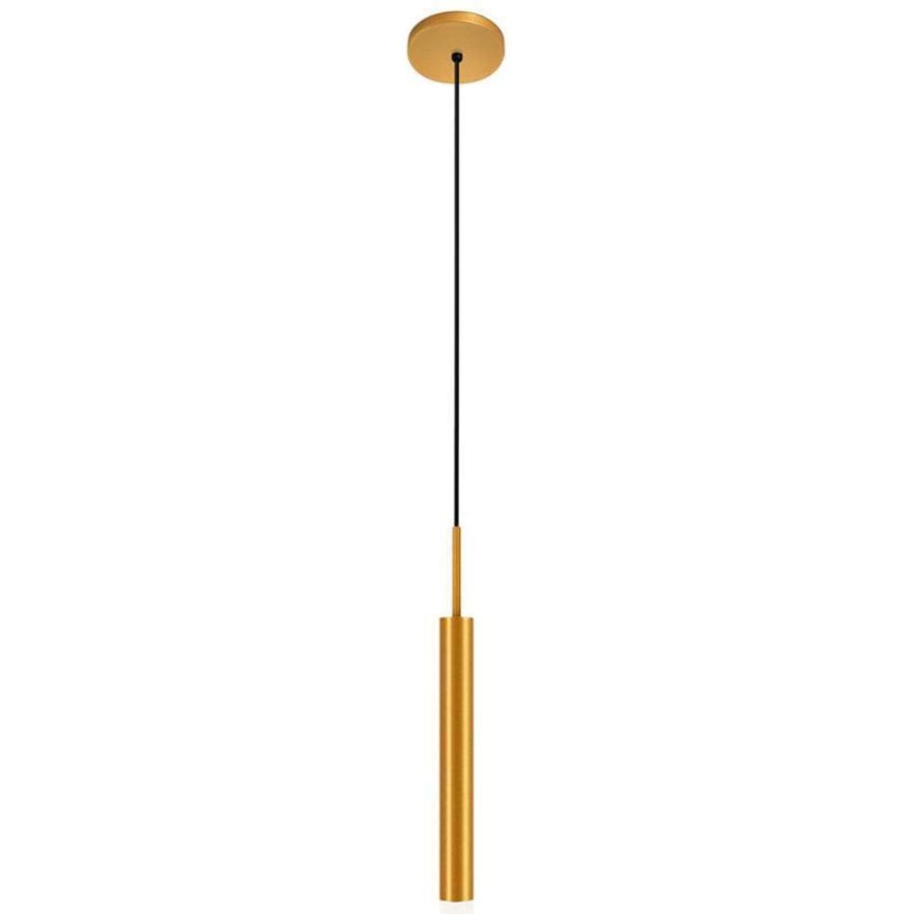 Kit 3 Luminárias De Teto Pendente Tubo Difusor Sala Dourado
