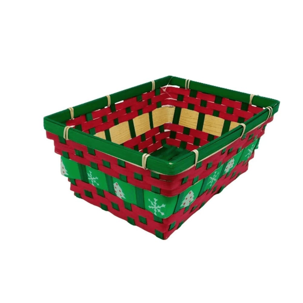 Cesta de Bambu Retangular Natal 28x20x11,5cm Nipo