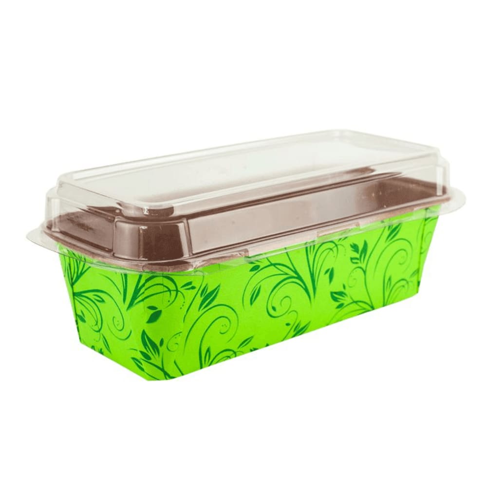 Forma Bolo Inglês Plumpy Tam. G 750g c/ Tampa Verde c/ 5un Ecopack