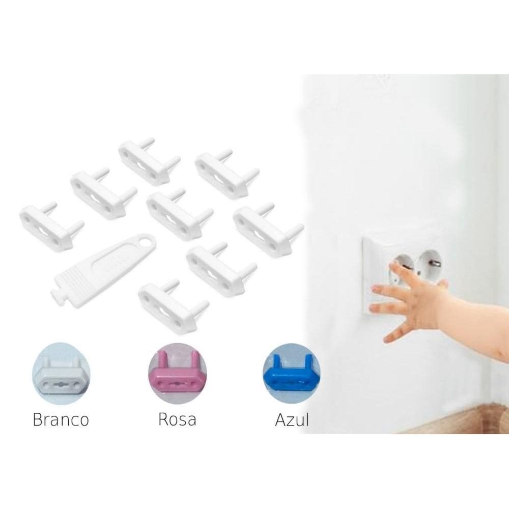 Protetor De Tomada Bebê Segurança Contra Choque Com Chave