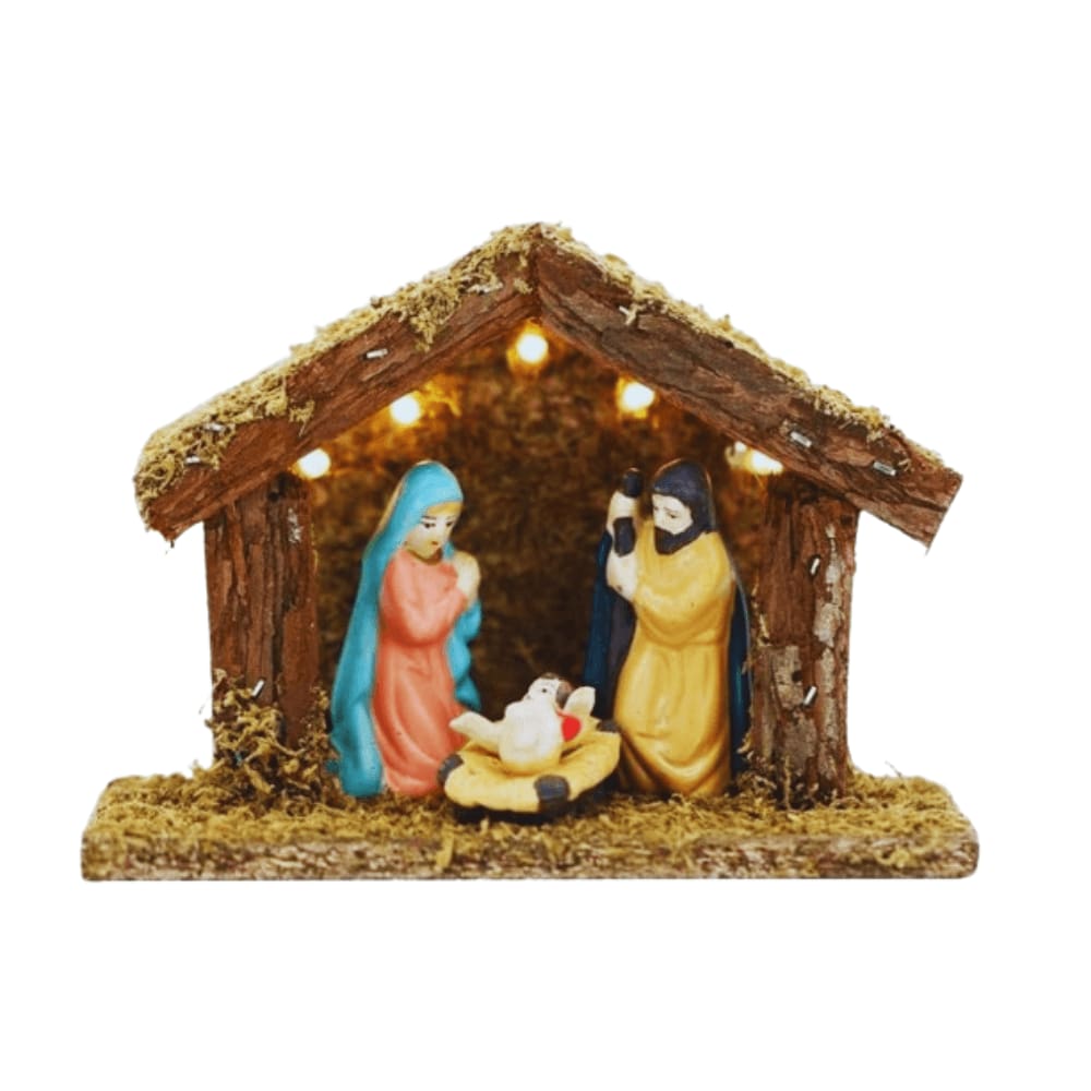 Enfeite Decorativo Presépio de Natal 17cm com Led Magizi