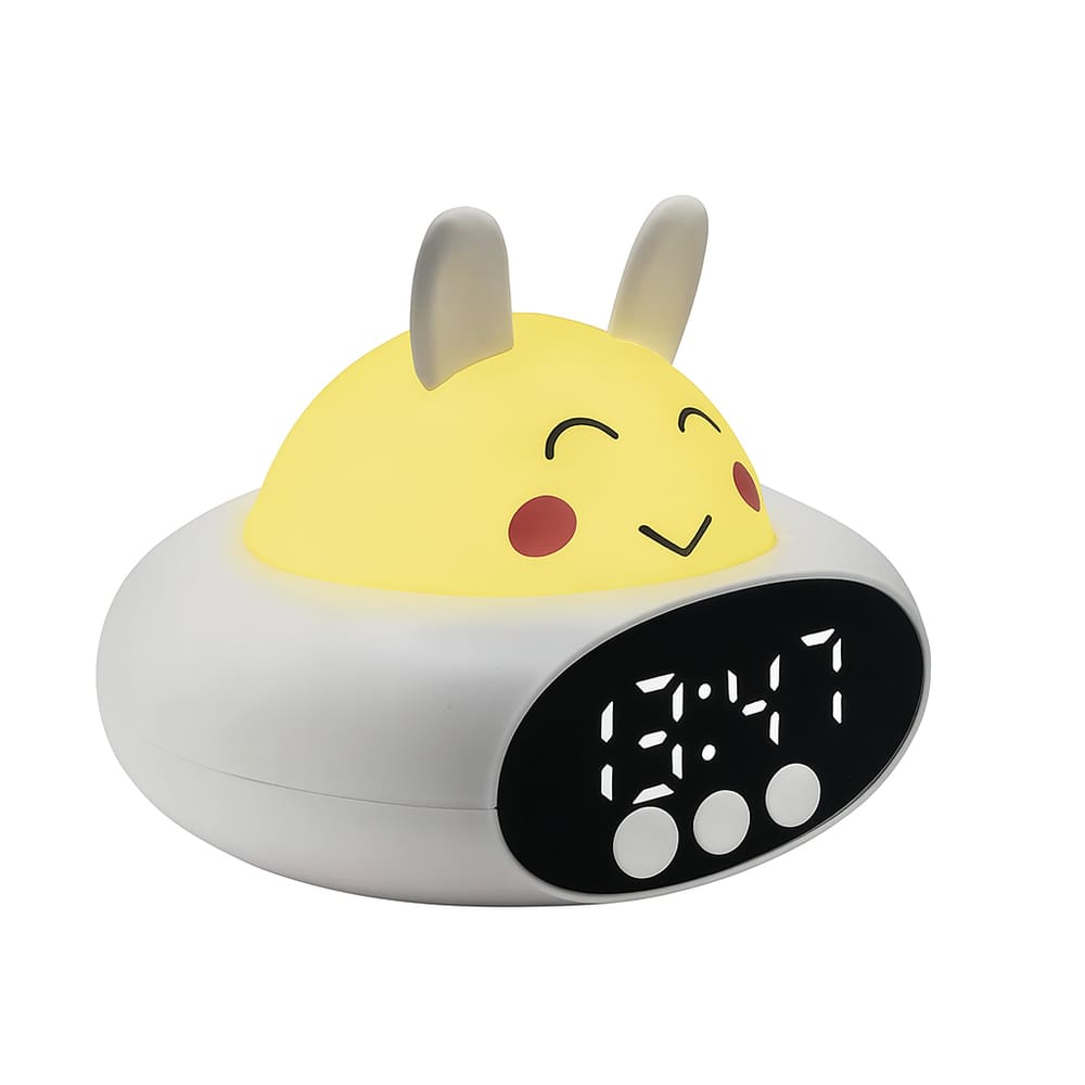 Despertador Infantil Coelho com Luz Noturna - Auxílio para a Rotina de Sono e Acordar