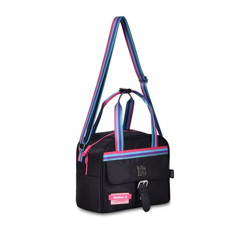 Lancheira Escolar Térmica Rebecca Bonbon Flor Preto Rb24107