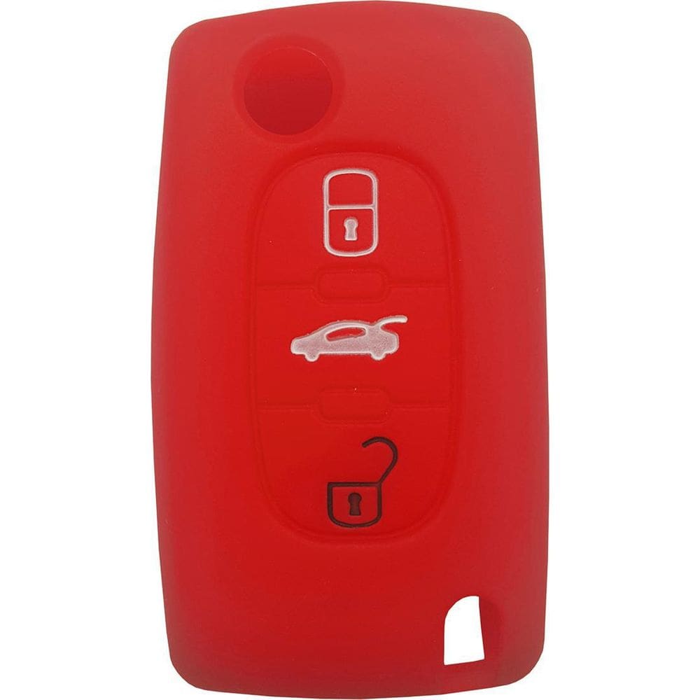 Capa De Silicone Peugeot 3 Botões Vermelho