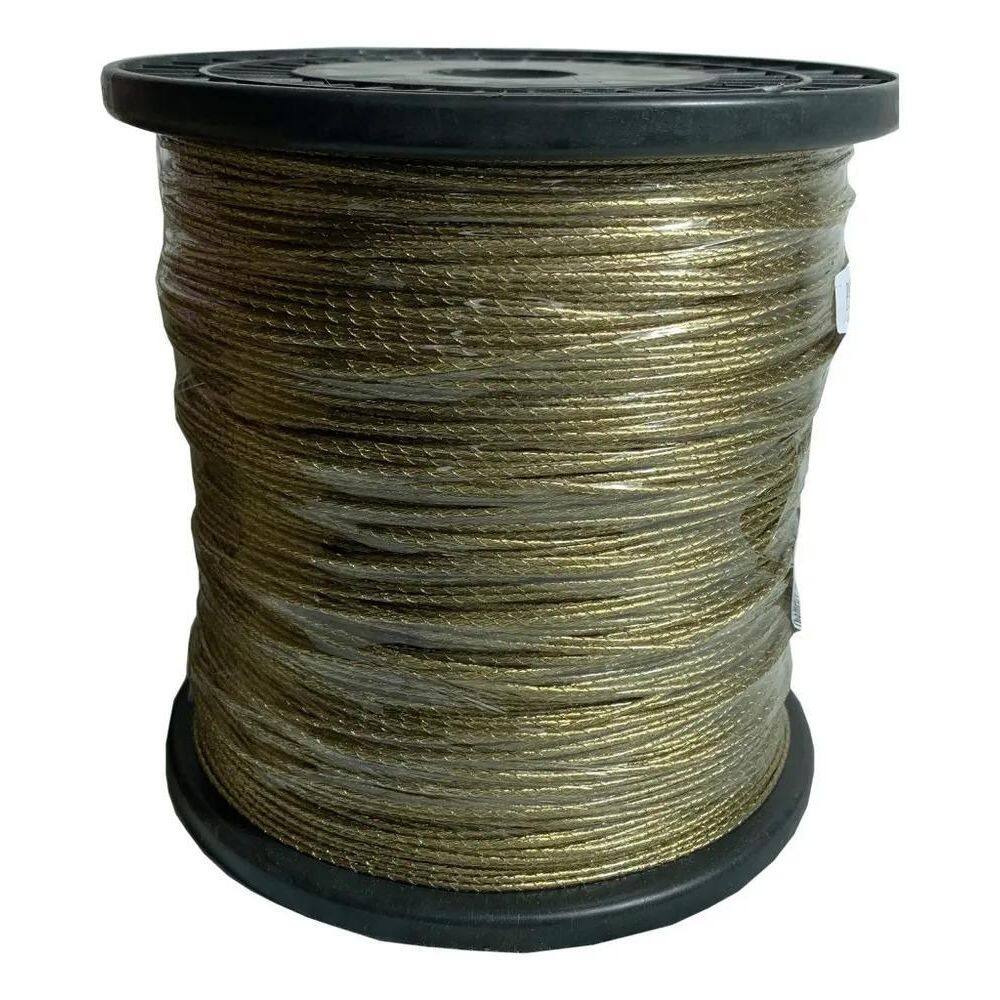 5X Bobina 100M Cabo De Aço Revestido Pvc Cristal 1,75Mm Vara