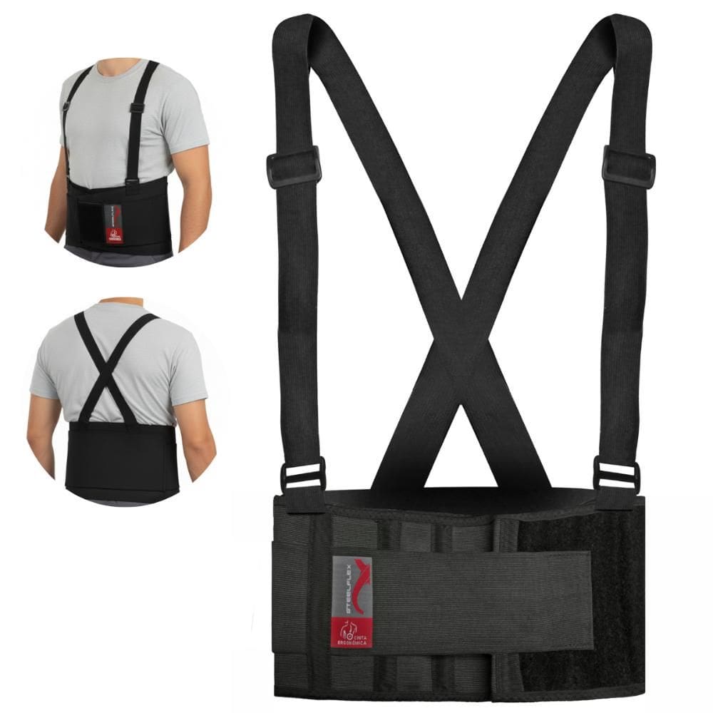 Cinta Ergonômica Lombar Para Proteção da Coluna Postural EPI Segurança Steelflex