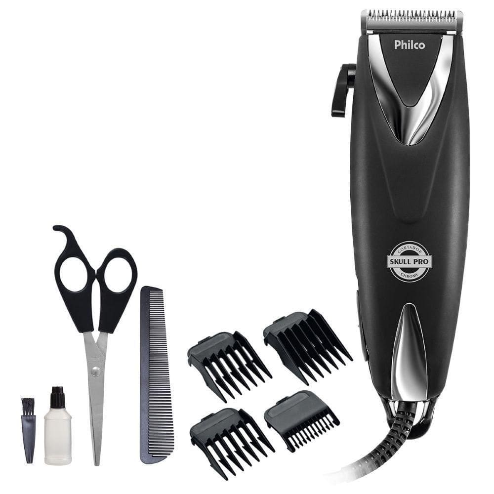 Máquina De Cortar Cabelo Skull Pro Chrome Philco 220V