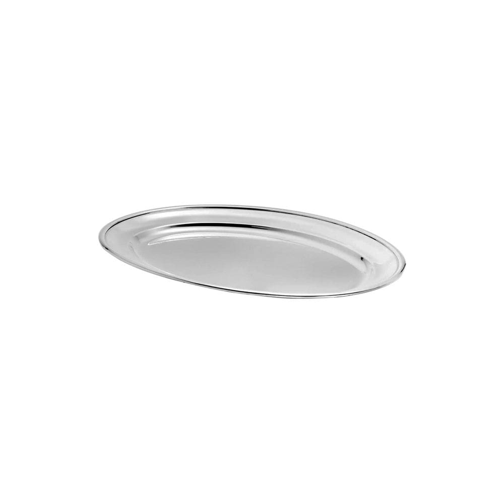 Travessa Bandeja Oval Rasa Aço Inox Buffet Restaurante 30cm
