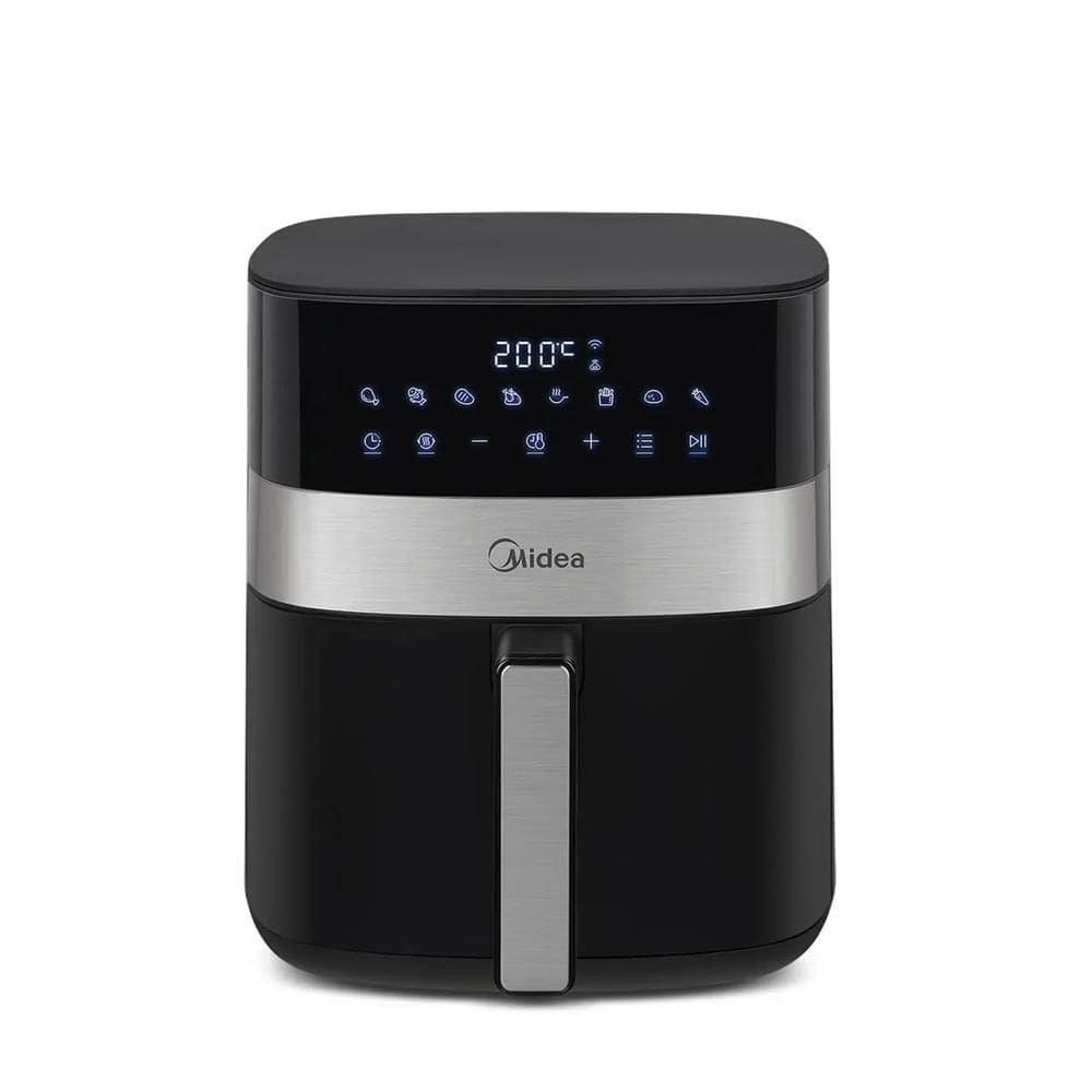 Fritadeira Air Fryer Midea 6 Litros Smart Chef Plus Preto e Inox 220V