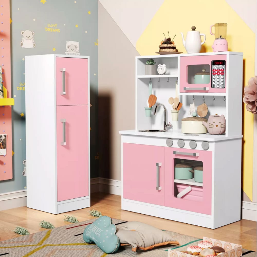 Cozinha Infantil Valentina Com Geladeira 100% MDF Fogão e Pia