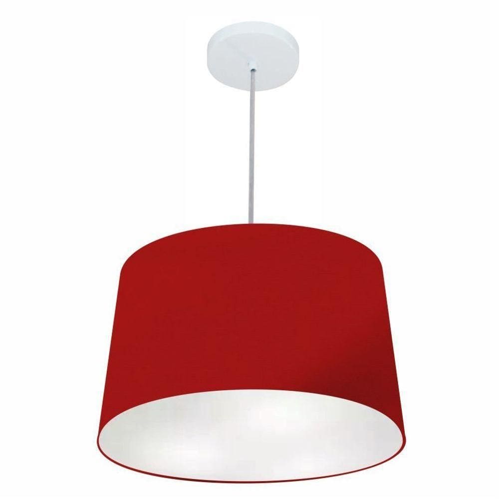 Lustre Pendente Cone Vivare Md-4156 Cúpula Em Tecido 30/45x40cm - Bivolt Bordo 127/220v