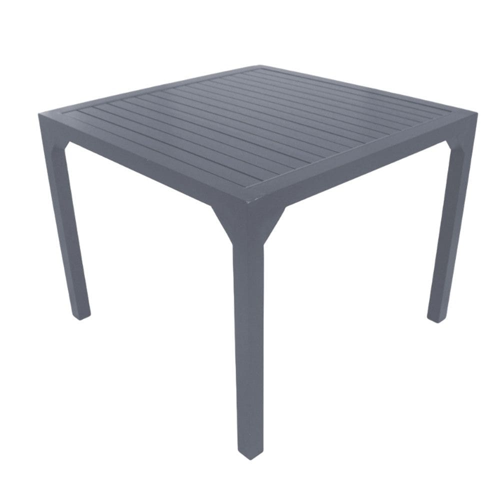 Mesa Quadrada Haiti 100cm Tampo Ripado em Alumínio Cozinha Edícula Trama