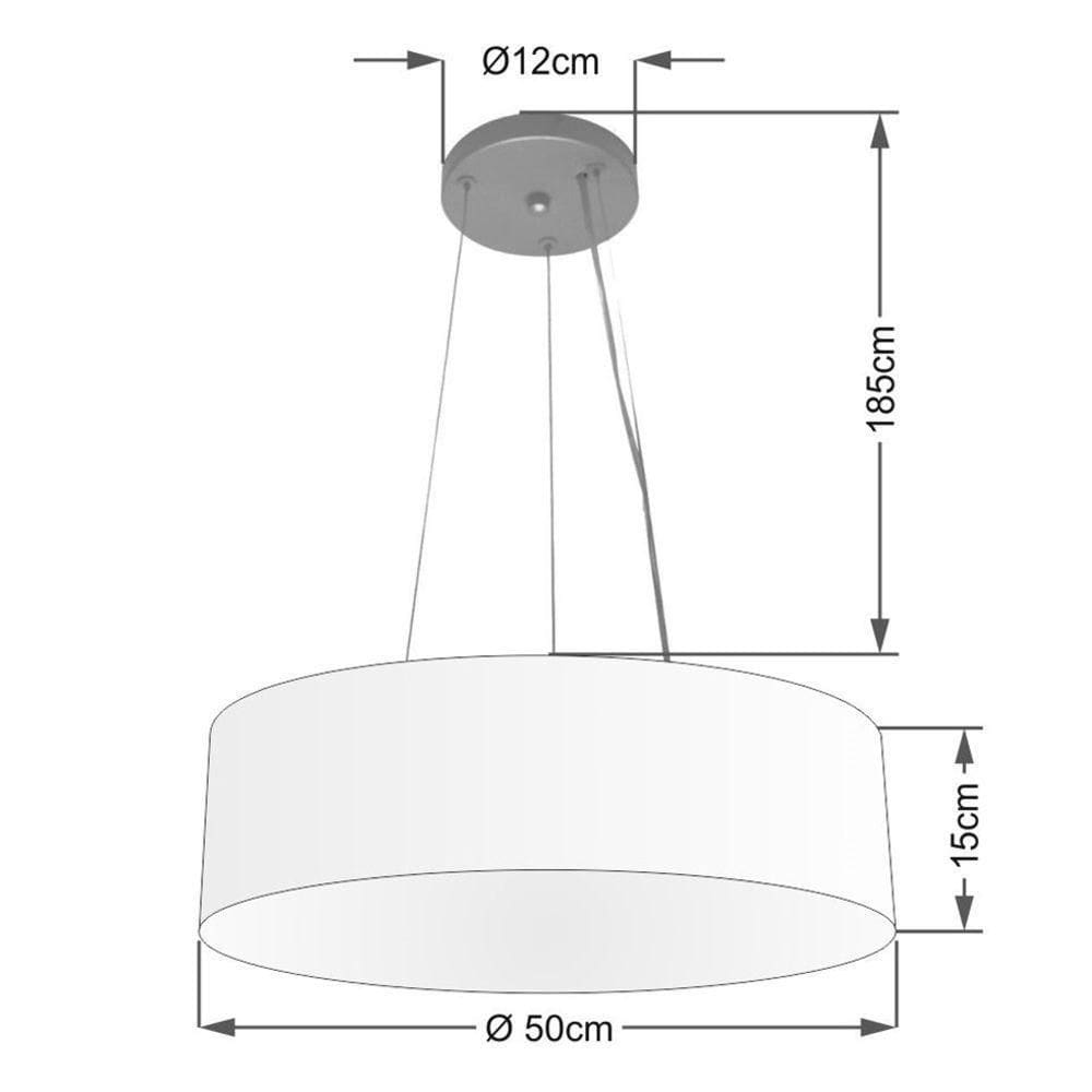 Lustre Luminária Pendente Cupula Em Tecido Md-39803 - Bivolt - Para 3 Lâmpadas E27 - Lustres Vivare Café 50x15cm