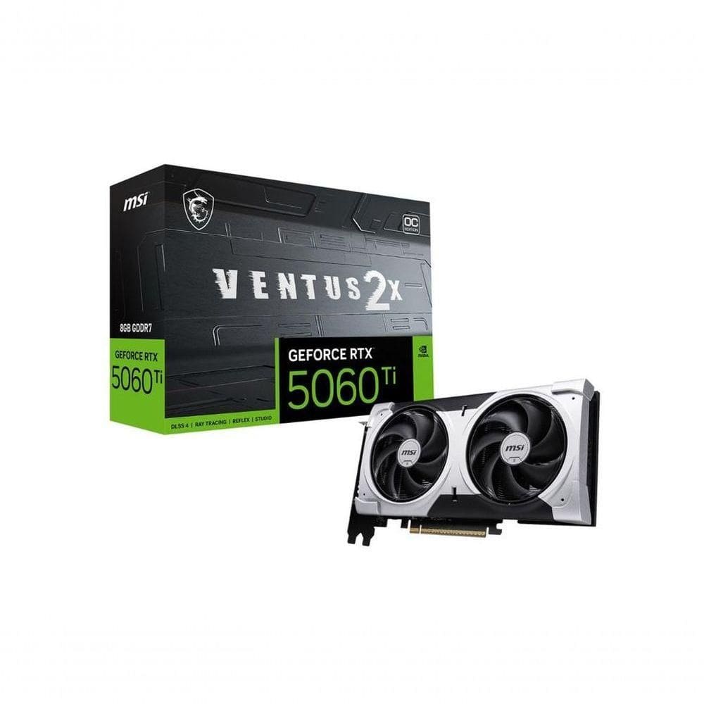 Placa De Video Msi Geforce Rtx 5060 Ti 8g Ventus 2x Oc Plus Gddr7 128 Bits - 912-v536-024